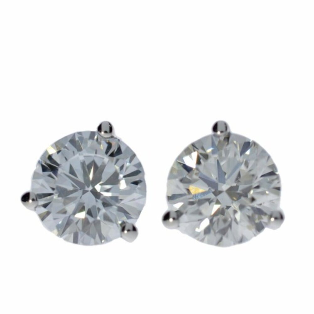 14Kt Gold 3 Prong Martini 1.80Ct Lab Grown Diamond Stud Earrings